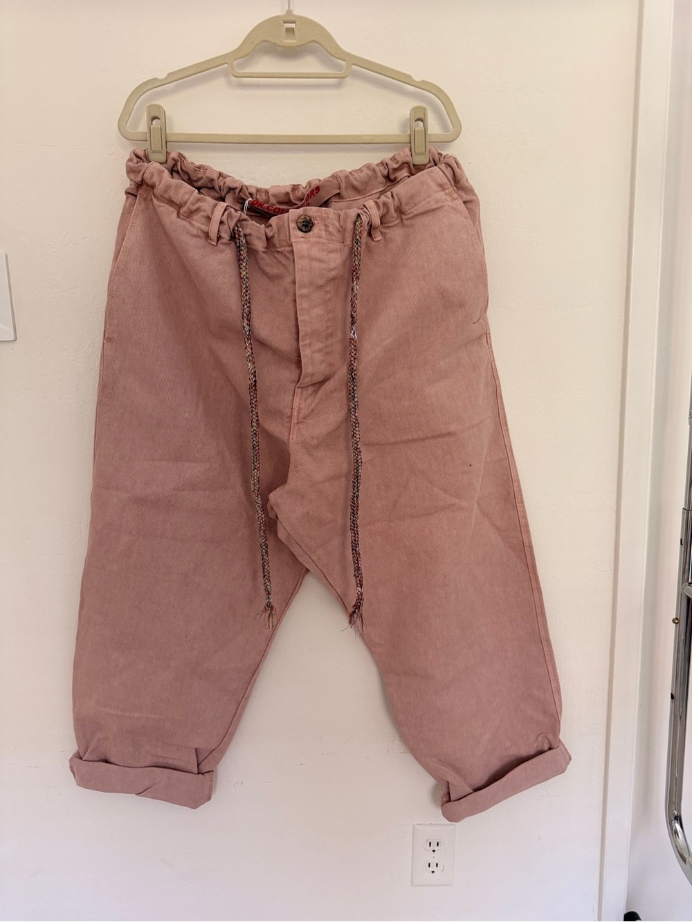 Women’s Relaxed Drawstring Trousers in Dusty Rose